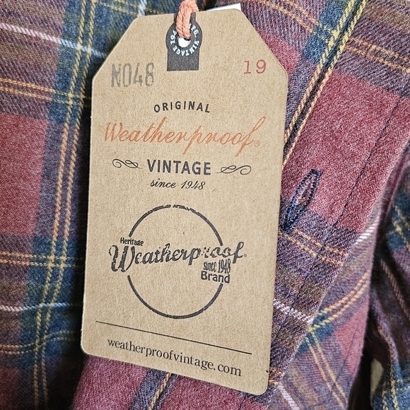 NWT Weatherproof Vintage‎ Men's Plaid Flannel Shirt Button Up Red Yellow Size S - Picture 8 of 11